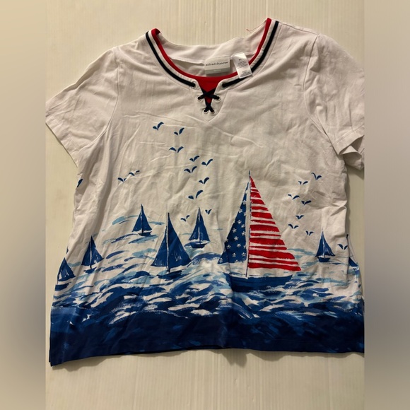 Alfred Dunner petite large boat shirt - Picture 1 of 2